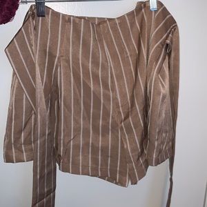Stripped Front Tie Shorts